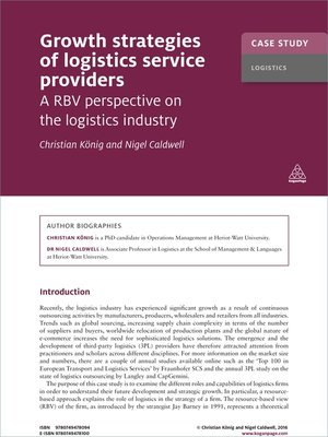 cover image of Growth Strategies of Logistics Service Providers